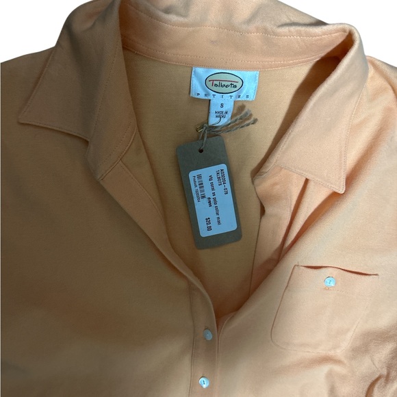 Talbots Petites Small Coral Polo Maxi Dress NWT Short Sleeve Cotton Blend - Picture 5 of 7